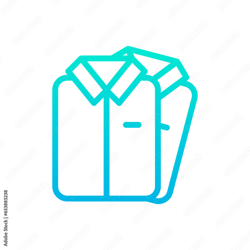Outline gradient Ironed shirt icon Outline gradient Ironed shirt icon