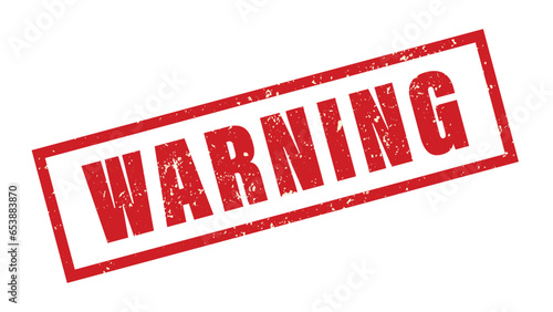 Vintage WARNING Stamp with Grunge Texture Isolated on White Background