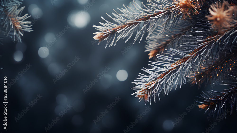 christmas tree branch in winter snow christmas tree branch in winter snow