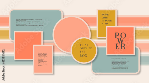 Vector photo collage template moodboard pictures grids vector illustration	