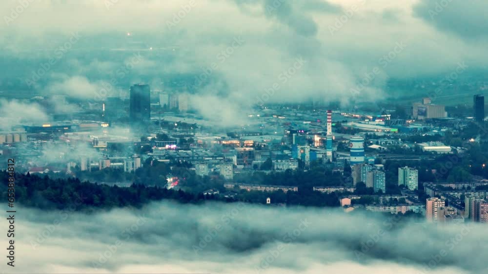 Ljubljana's silhouette with a cloudy backdrop. Ljubljana's silhouette with a cloudy backdrop.