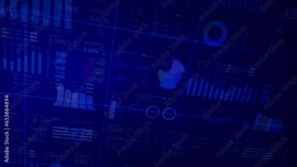 Lateral Dolly Financial Background With Generic Data and Charts ...