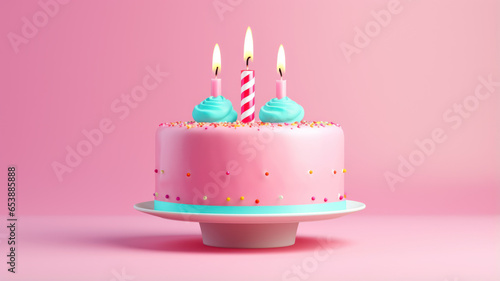 Birthday Cake in Minimalistic Style