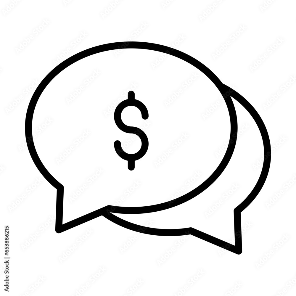 Outline Dollar Chat Bubble icon Outline Dollar Chat Bubble icon