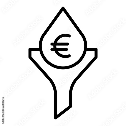 Outline Euro Funnel icon