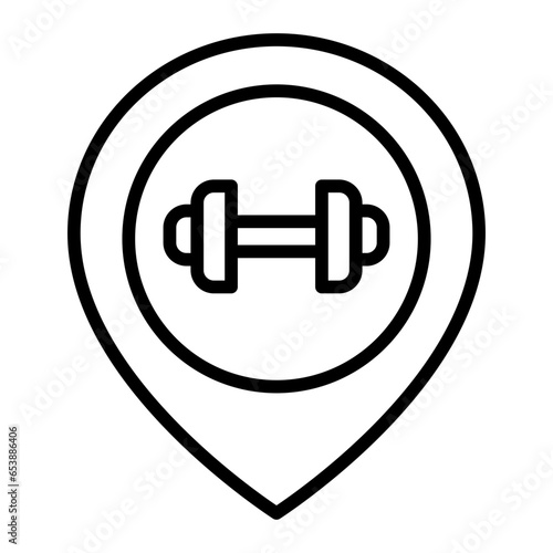 Outline Gym Location icon