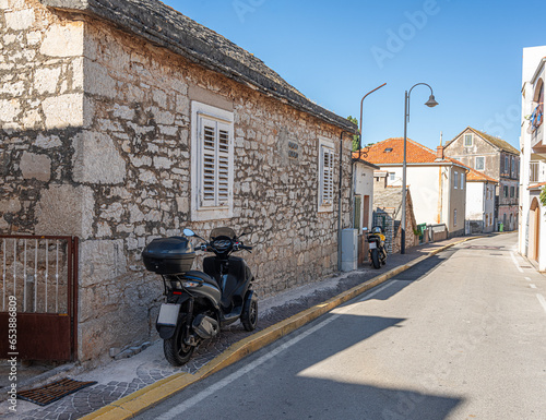 Streets of the old resort town of Primosten  Croatia.