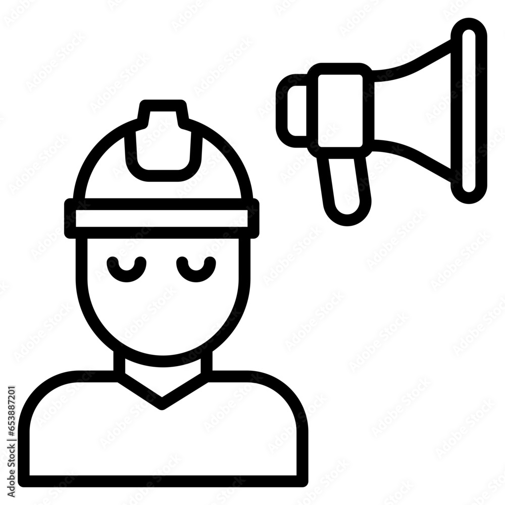 Outline Worker Announcement icon Outline Worker Announcement icon