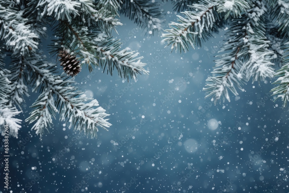 Christmas background with fir branches and snowflakes. Copy space. Christmas background with fir branches and snowflakes. Copy space.