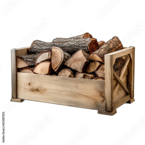 Firewood Storage Box isolated on transparent background