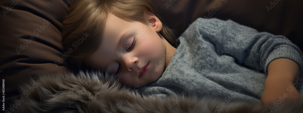 Little boy sleeps in a bed at home Little boy sleeps in a bed at home