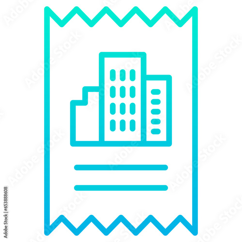 Outline gradient Hotel Bill icon