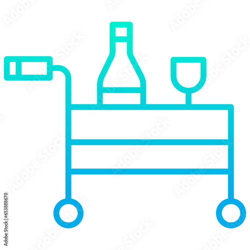 Outline gradient Hotel Service icon