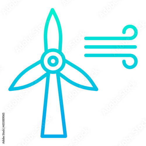 Outline gradient Wind Energy icon