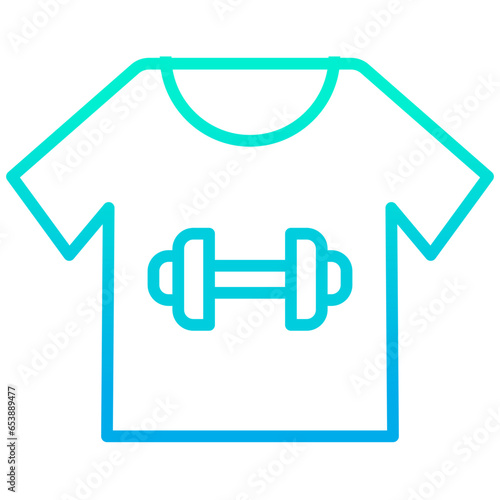 Outline gradient Gym T Shirt icon