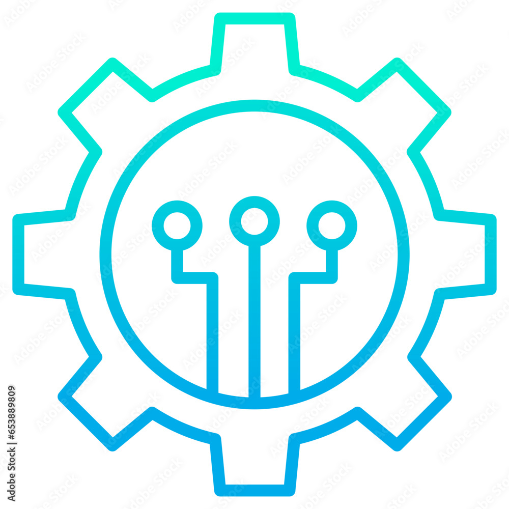 Outline gradient Mechanism icon Outline gradient Mechanism icon