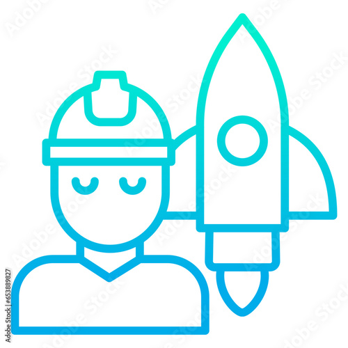 Outline gradient Space Engineer icon