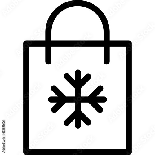 Shopping bag simple black line icon