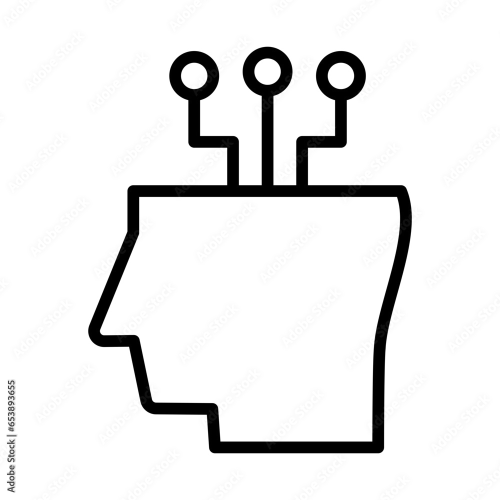 Obraz premium Outline Head Ai icon