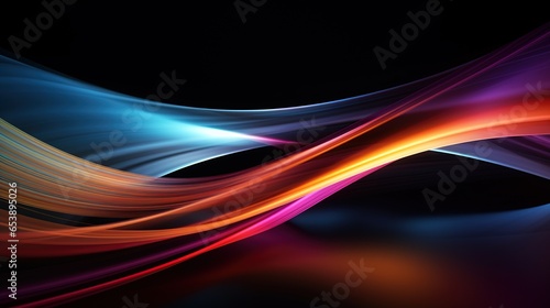 Abstract 3d blue and red lines flow dynamic wave magic modern background, generative ai
