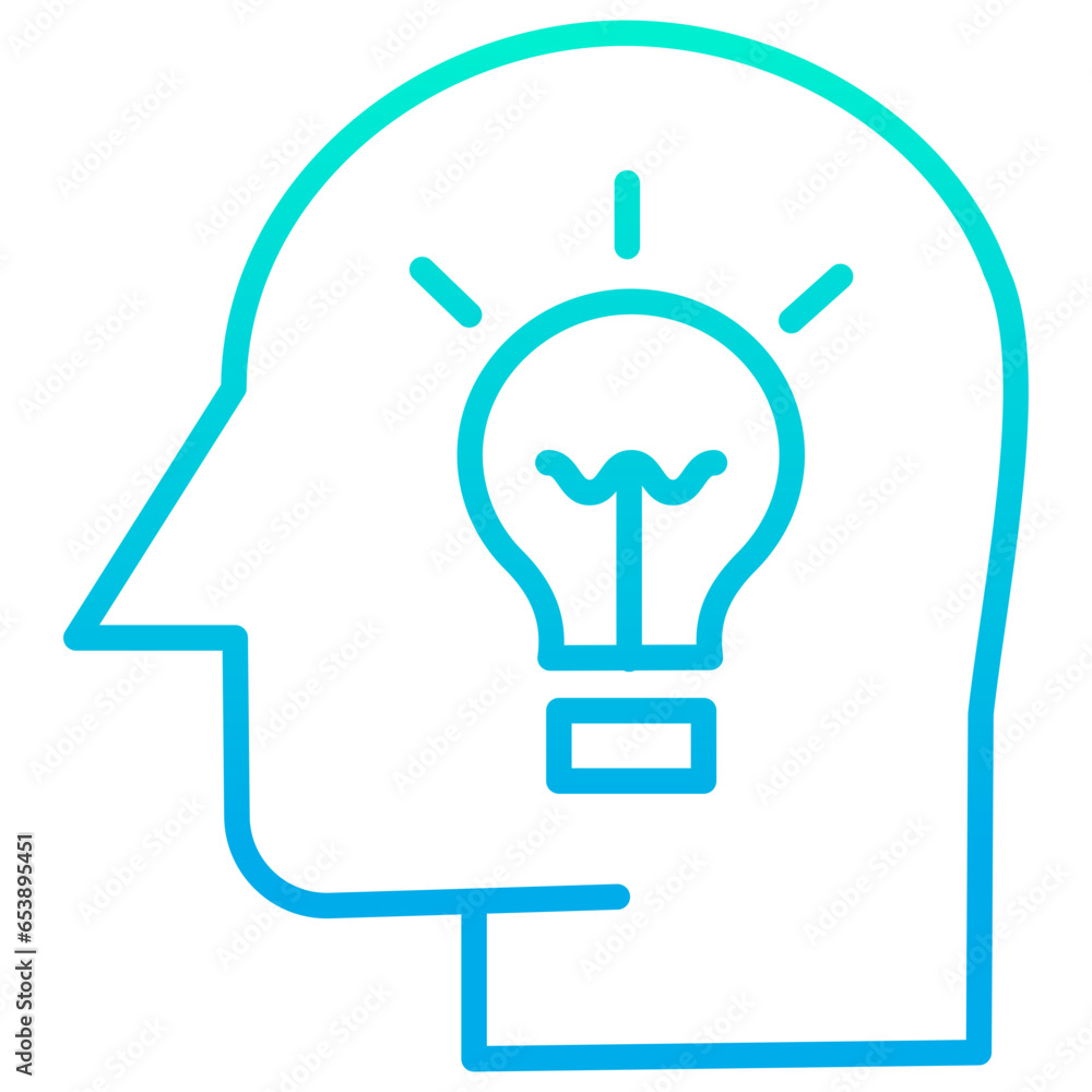 Outline gradient Human mind Idea icon Outline gradient Human mind Idea icon