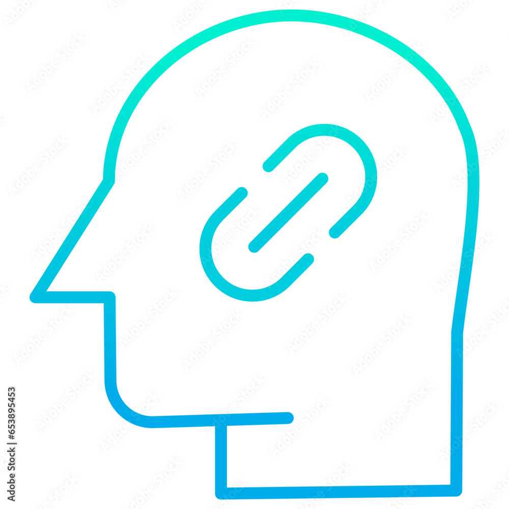 Outline gradient Human mind Link icon Outline gradient Human mind Link icon