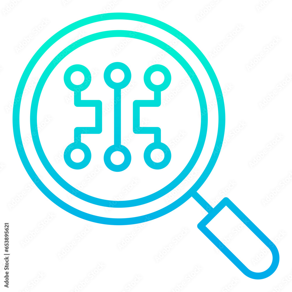 Outline gradient Search Circuit icon Outline gradient Search Circuit icon