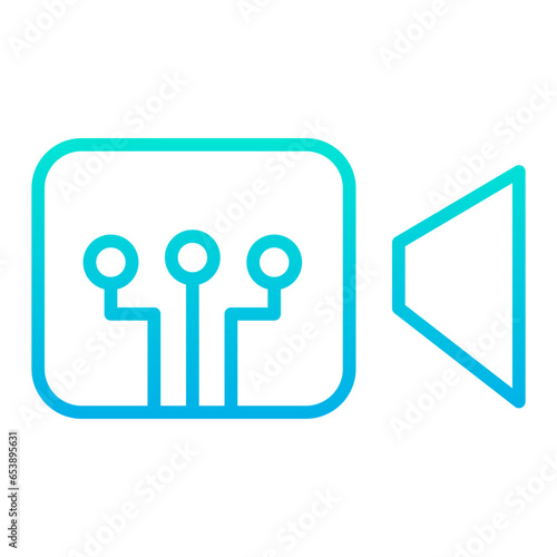 Outline gradient Video Circuit icon