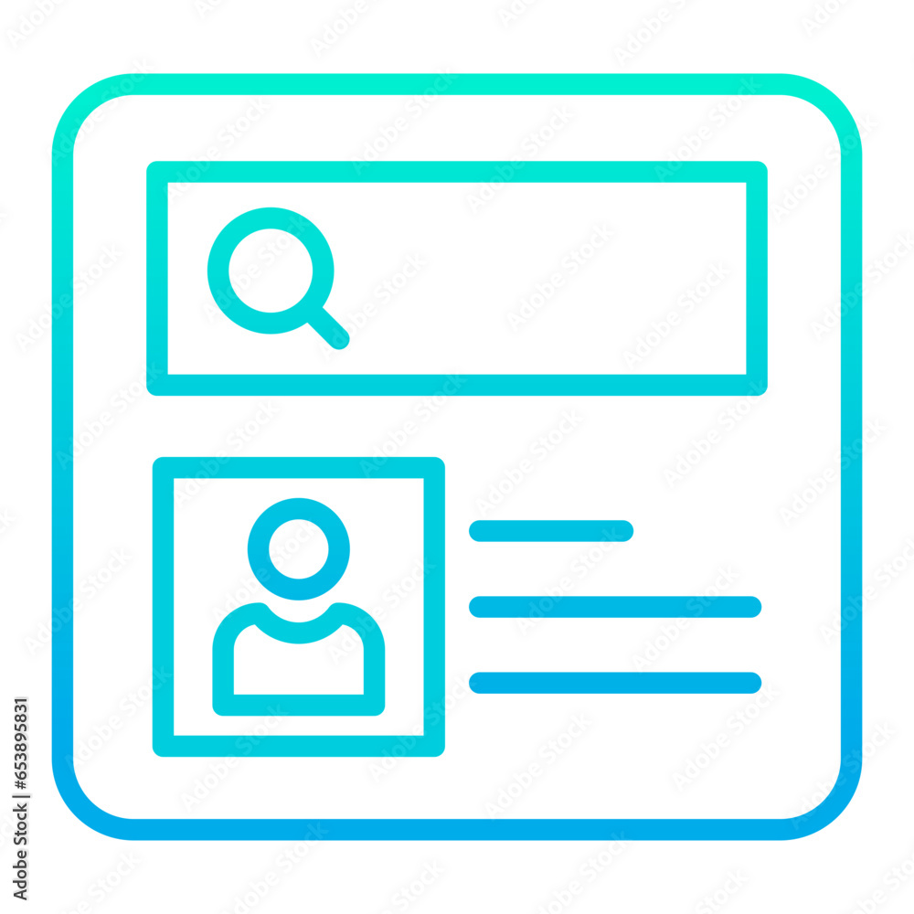 Outline gradient Profile Search icon Outline gradient Profile Search icon