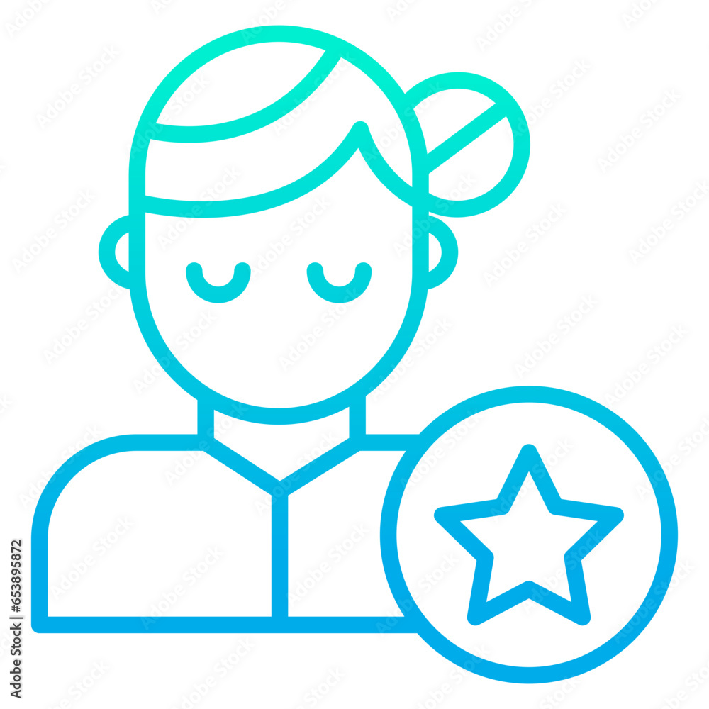 Outline gradient Woman best Worker icon Outline gradient Woman best Worker icon