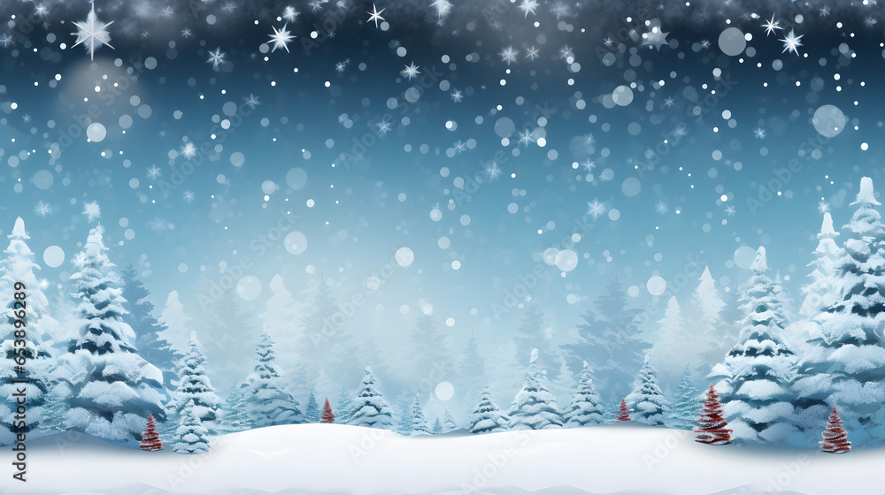 Background of winter and snowy trees