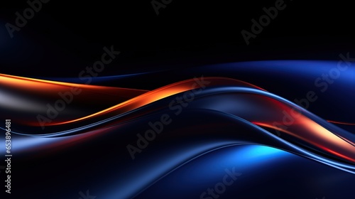 Abstract 3d blue and red lines flow dynamic wave magic modern background  generative ai