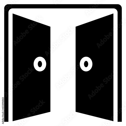 Open Inwards Doors Icon