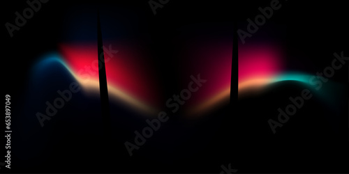 Abstract and purple liquid waves on a futuristic background. Luminous retro wavy vector design. Creepy design.