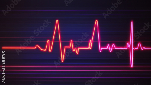 Red heart beat isolated on white background. Heart vector illustration. Heart rate icon, symbol, logo