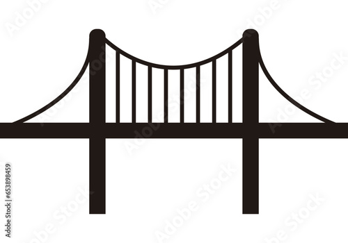 Icono negro de puente en fondo blanco.