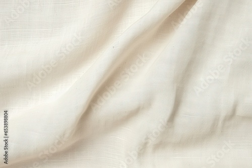 Abstract white elegant aesthetic linen cotton textile fabric background. Soft light background for beauty product AI Generated