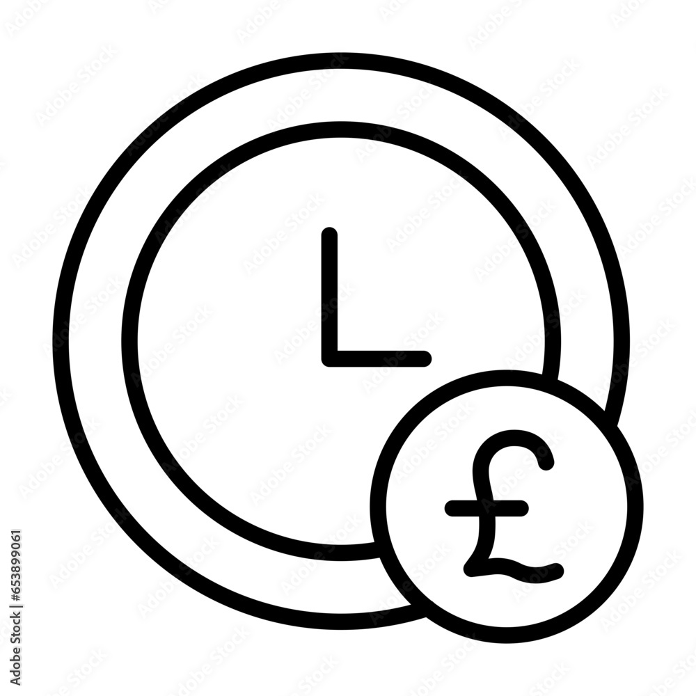 Outline Pound Clock icon Outline Pound Clock icon