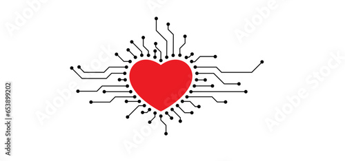 Love, heart date, Dating cloud, It's a match. Circuit board or electronic motherboard. lines and dots connect. Vector Matching technology data. Online dating concept. Valentine, valentines day.