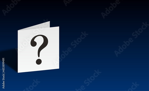 二つ折の紙に書いてあるクエスチョンマーク