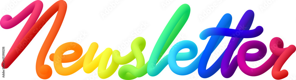 Newsletter fluid 3d twist text made of blended colorful circles. Newsletter fluid 3d twist text made of blended colorful circles.