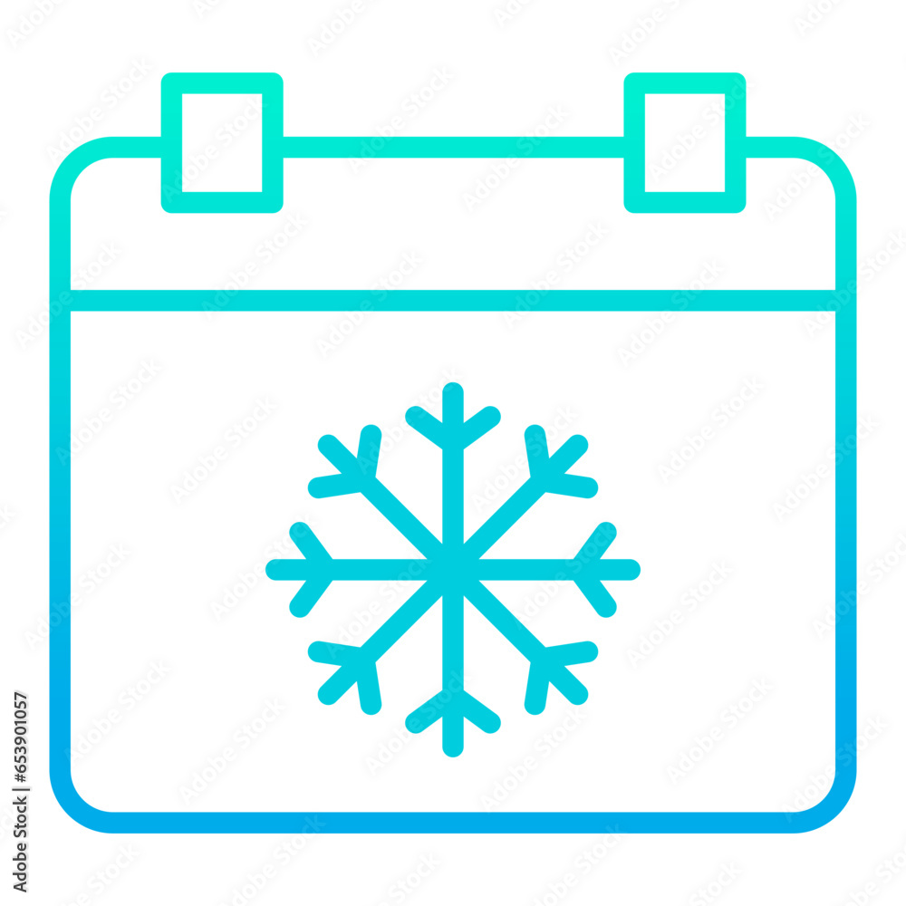 Outline gradient Snow Calendar icon Outline gradient Snow Calendar icon