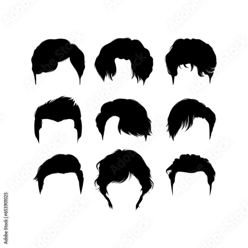 Set of man hairstyles for graphic resources. Vector eps 10
