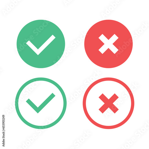 Right or Wrong Icons Isolated on White Background