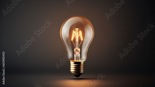  a glowing light bulb with a black background and a dark background. generative ai