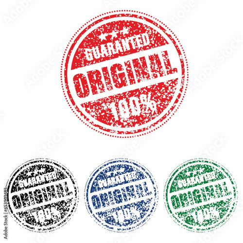 Vintage ORIGINAL Stamps Set with Grunge Texture and Different Colors