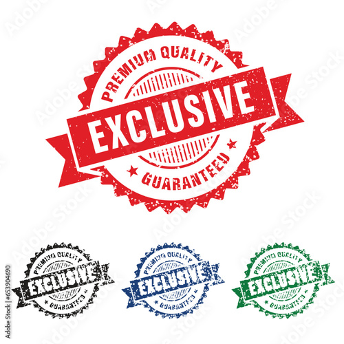 Vintage EXCLUSIVE Stamps Set with Grunge Texture and Different Colors