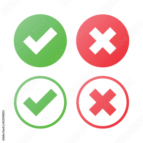 Right or Wrong Icons Isolated on White Background