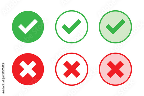 Right or Wrong Icons Isolated on White Background