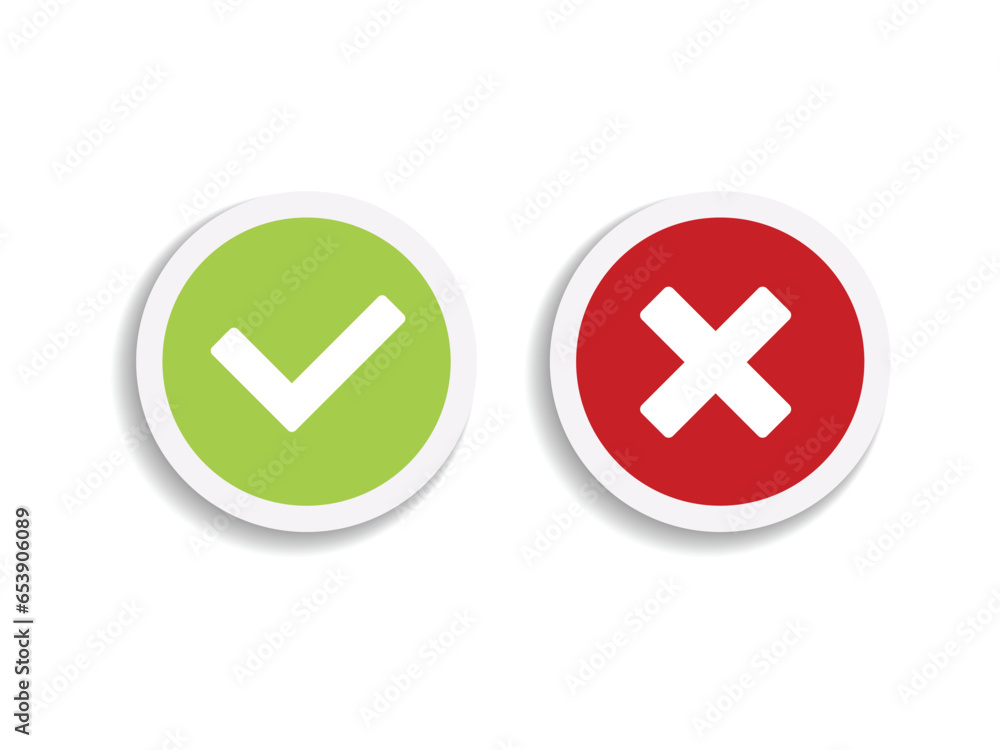 Right or Wrong Icons Isolated on White Background Right or Wrong Icons Isolated on White Background